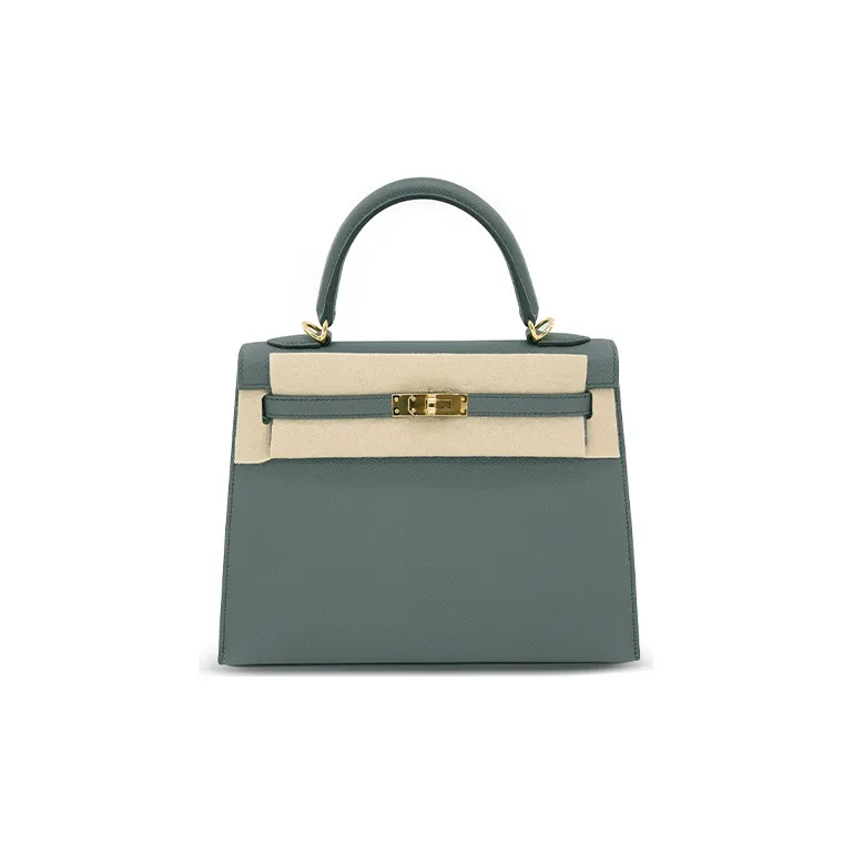 HERMES Kelly Epsom Leather Kelly Bag, One Shoulder Handbag Regular Women's Vert Amande Almond Green