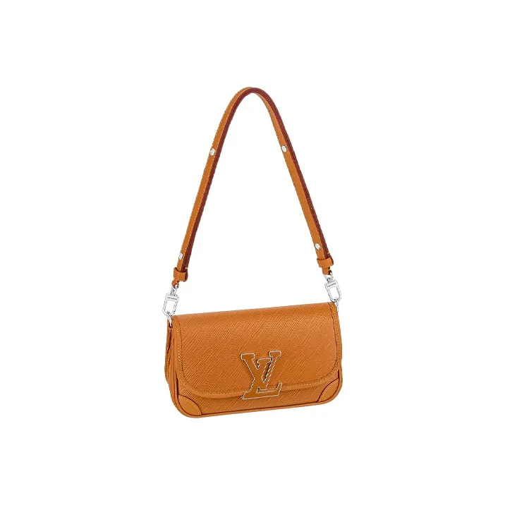 LOUIS VUITTON Buci Epi Grain Cow Leather Crossbody Bag, Shoulder Bag Women's Caramel Brown Yellow
