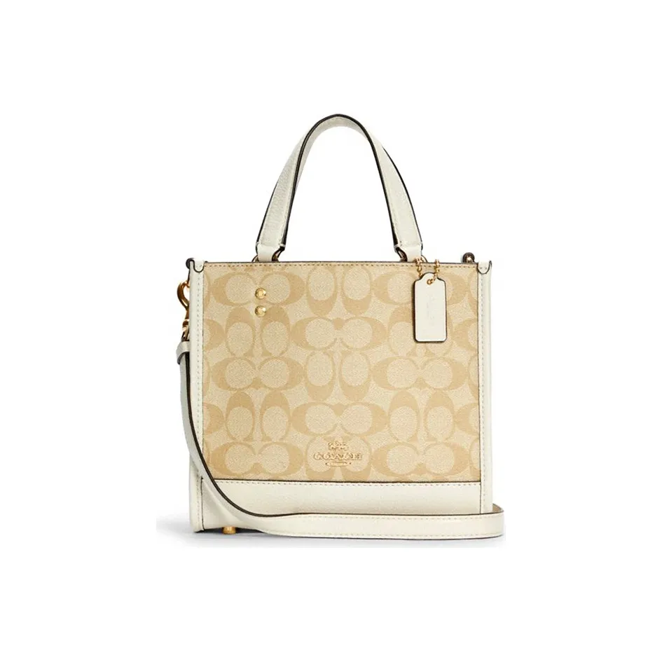 COACH PVC Tote Bag, Shopping Bag, Handbag, Shoulder Bag, Crossbody Bag Small Size Women's Light Khaki