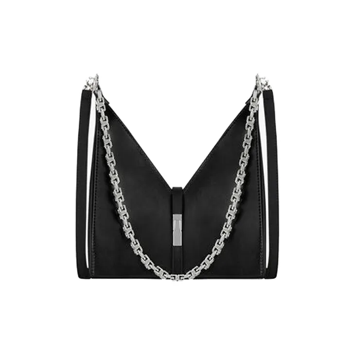 GIVENCHY Cut out Smooth Cow Leather Handbag Shoulder Bag Crossbody Bag Mini Women's Black