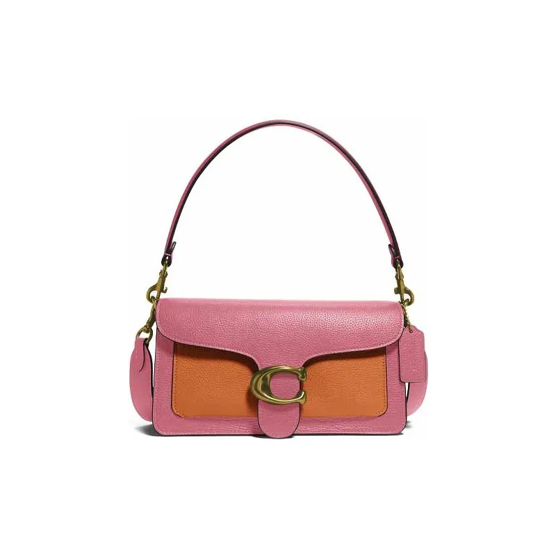 COACH Tabby Leather Wine God Bag Handbag Shoulder Bag Medium Size Women's Purple Orange Multicolor