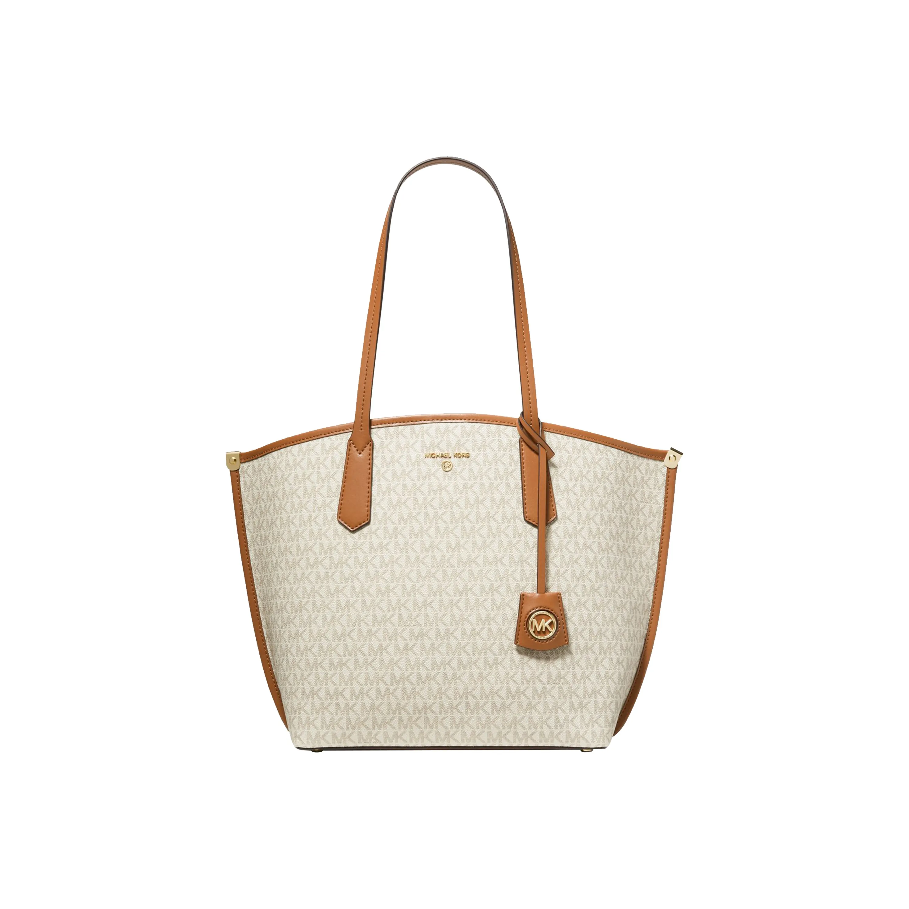 MICHAEL KORS MK Jane Polyurethane Tote Bag, Shopping Bag, Tote, One Shoulder Handbag Tubas Women's Vanilla White