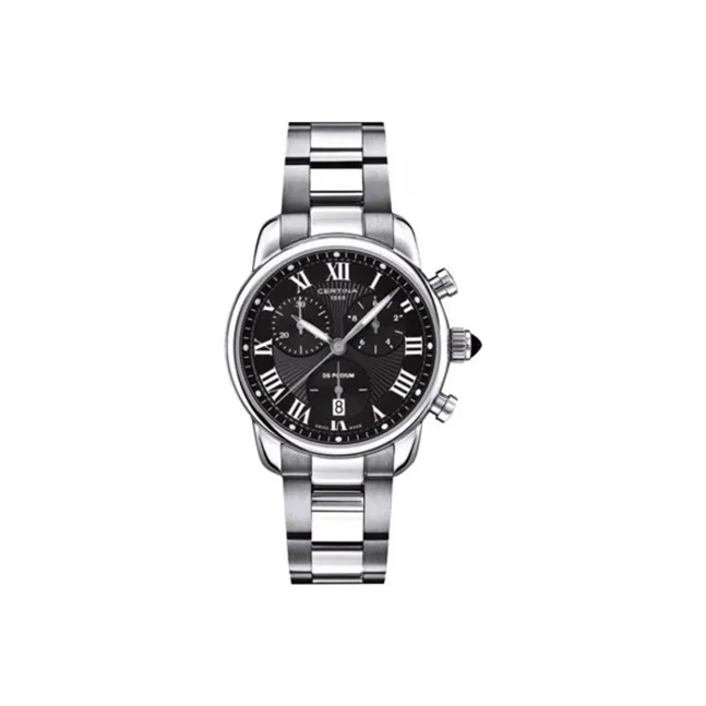 Certina Champion Series Кварцевый механизм Женские часы Циферблат 34,5 мм Черный корпус из нержавеющей стали