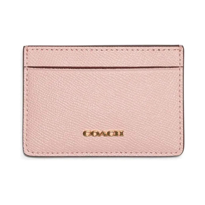 COACH Card Case Leather Clutch Card Holder Card Holder Women's Cherry Blossom Pink
