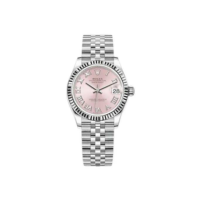 ROLEX Log Series Automatic Mechanical Movement Women's Watch 31mm Pink Watch Dial Oystersteel Case Oystersteel Strap