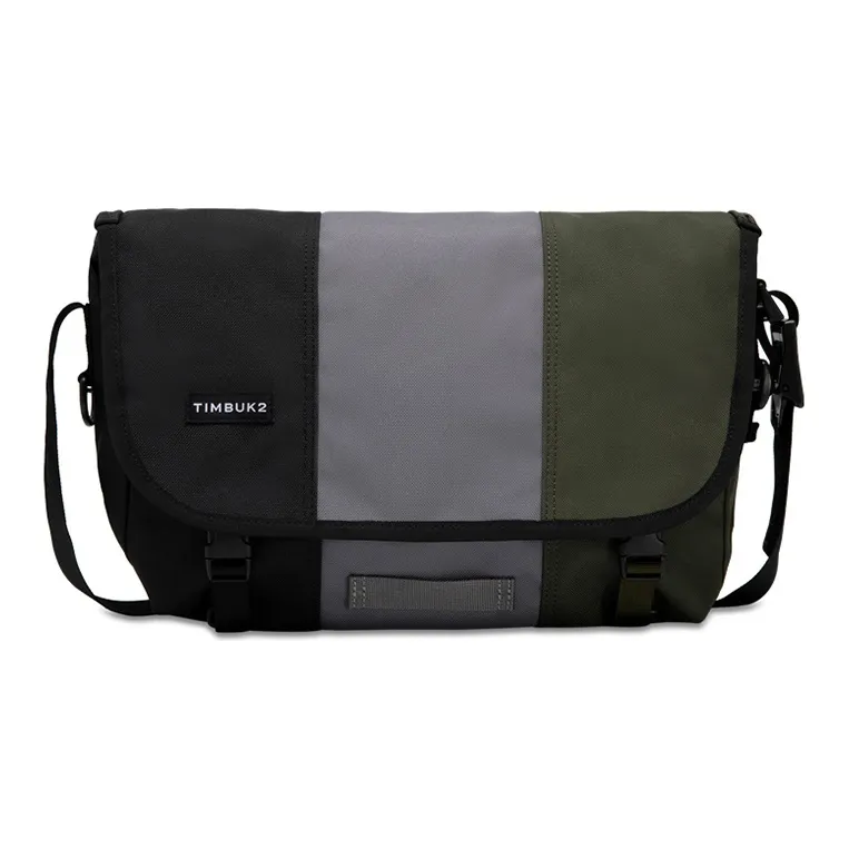Timbuk2 Polyester Messenger Bag, Shoulder Bag, Crossbody Bag Regular Unisex Black/Gunmetal Gray/Army Green