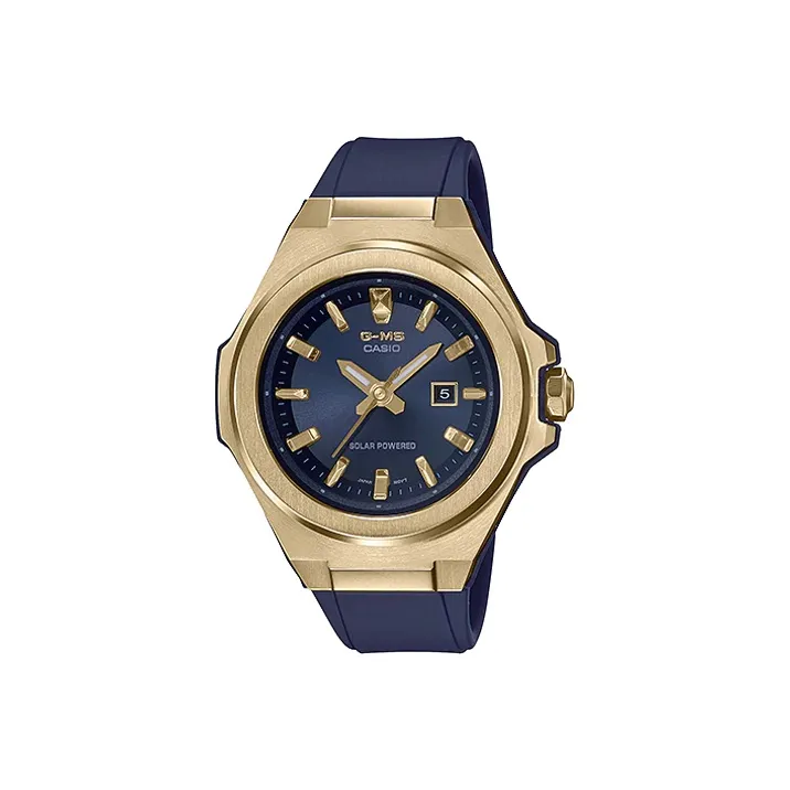 CASIO MSG S500 Collection Кварцевый механизм Смольный ремешок Часы Женские Синий циферблат