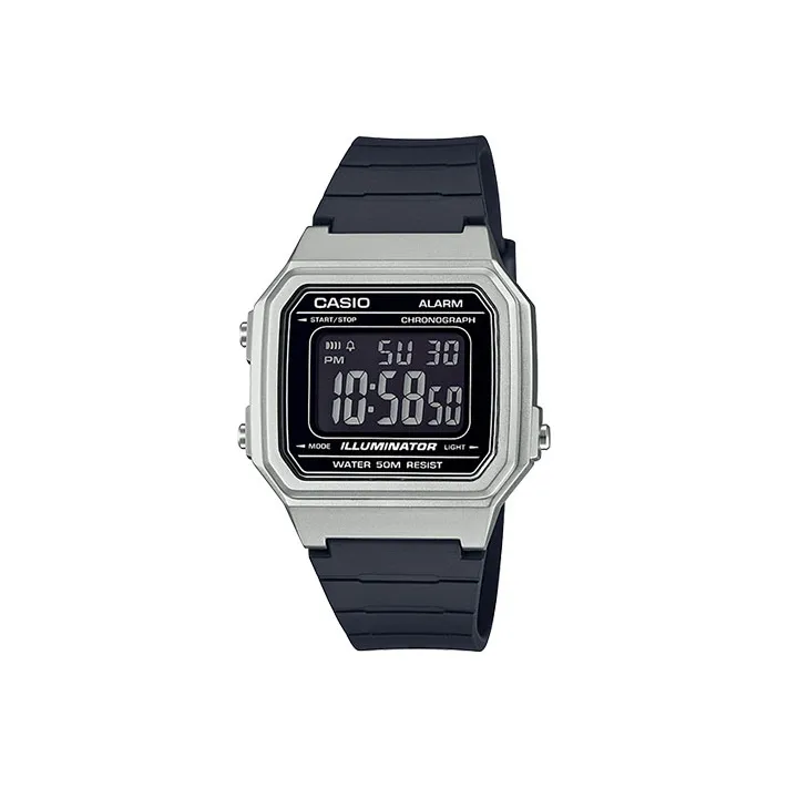 CASIO YOUTH Collection Кварцевый механизм Блок Смольный ремешок Часы Мужские Серебристый циферблат