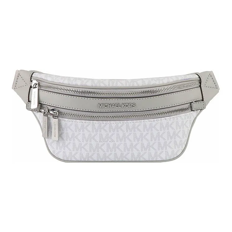 MICHAEL KORS MICHAEL KORS Luggage Collection Canvas Fanny Pack Sling Bags Women's White & Gray