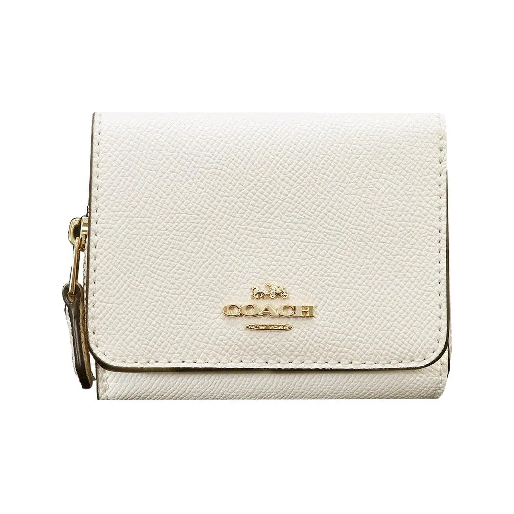 COACH Трехсекционный кошелек из кожи держатель для карт женский розовый белый