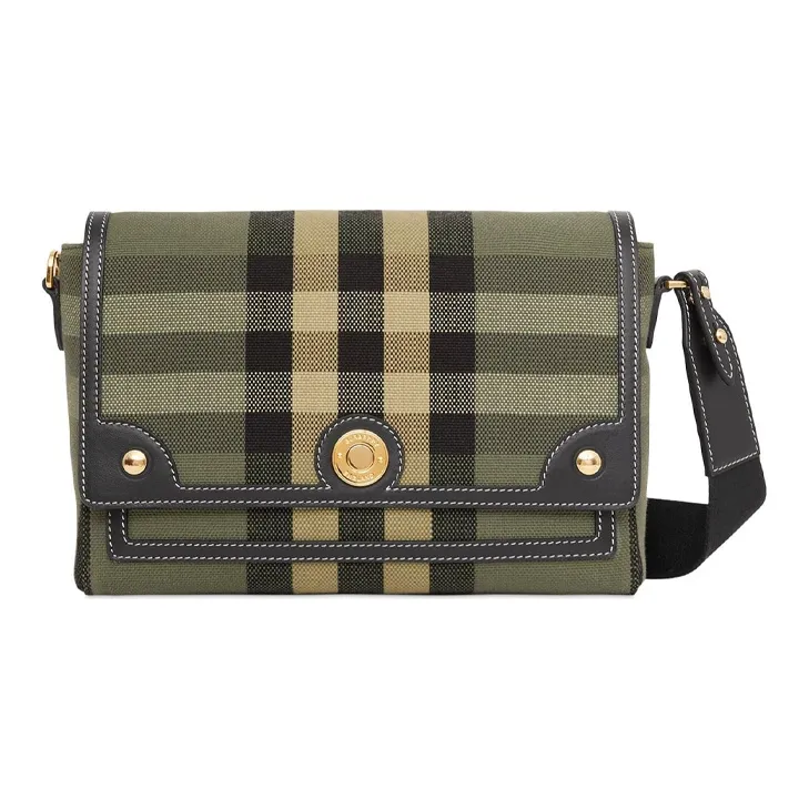 Burberry Canvas With Leather Messenger Bag, Canvas Bag, Shoulder Bag, Crossbody Bag Men's Green