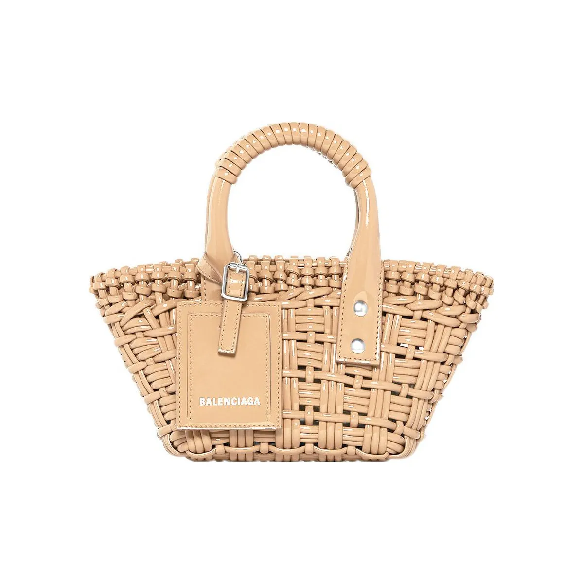 Balenciaga BISTRO Polyurethane Basket Bag Hand Held Shoulder Crossbody Bag Extra Small Women's Brown