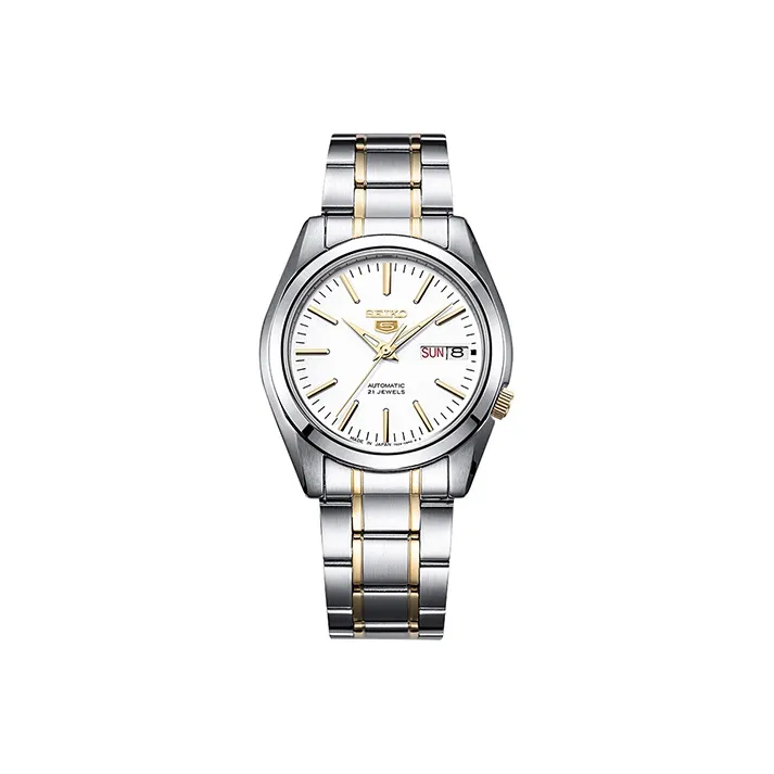 SEIKO Automatic Mechanical Movement Stainless Steel Strap Watch Men's Watches White Dial