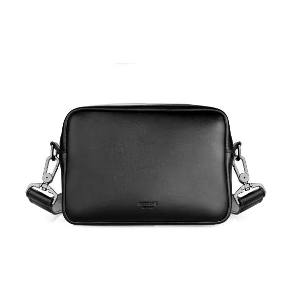 INJOYLIFE Сумка через плечо из коровьей кожи стандартная мужская черная