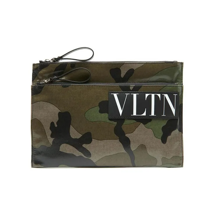 Valentino Valentino Luggage Collection Leather Clutch Unisex Camouflage