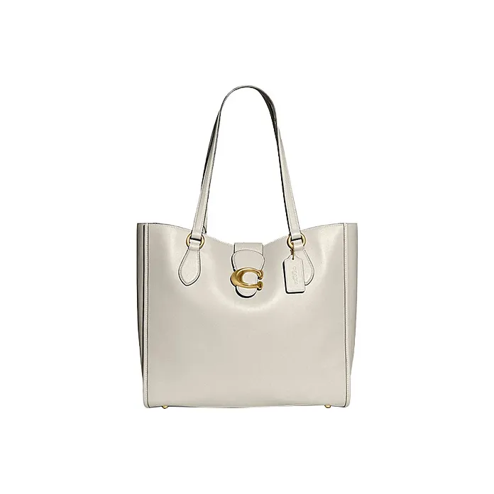 COACH Theo Tote Cow Leather Tote Bag, Shopping Bag, Shoulder Bag Large Size Women's Pink White