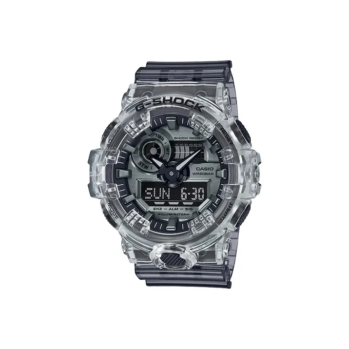 Г SHOCK See Through Ice Resistant Коллекция Кварцевый механизм Смольный ремешок Часы Мужские Циферблат Серебристый