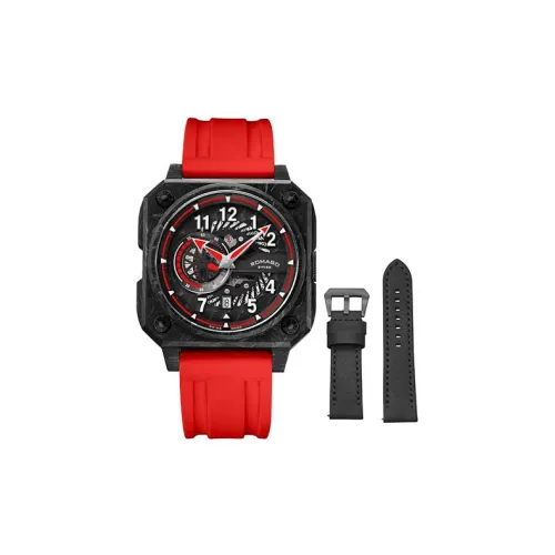 ROMAGO Автоматический Механический Movement Мужские Carbon Collection Часы 46mm*46mm*15mm Черные