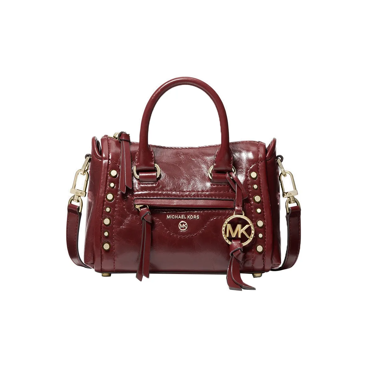 MICHAEL KORS MICHAEL KORS Luggage Collection Cow Leather HandBags with Crossbody Bags with Extra Mini Women's Berry Red