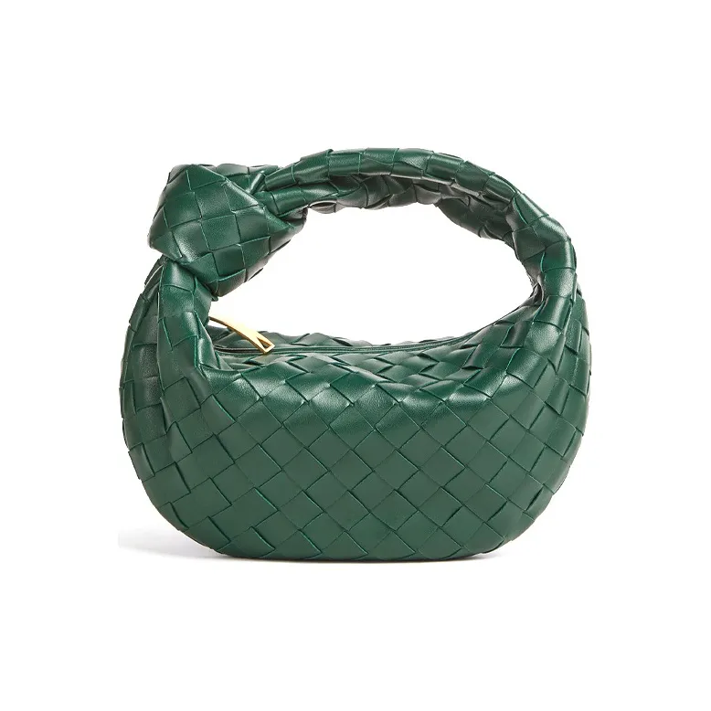 Bottega Veneta JODIE Cow Leather Dumpling Bag Clutch Mini Women's Dark Green
