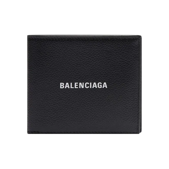 Balenciaga Cash Square Folded Coin Wallet Black/White