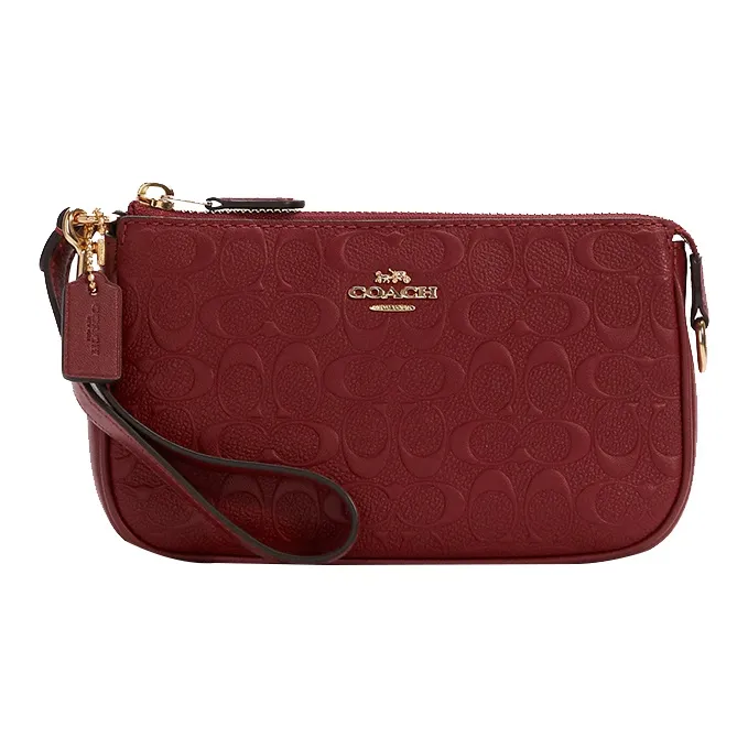 COACH Nolita Кожа Маленькая Сумка Плечевая Сумка Клатч на Запястье Маленький Женский Красный