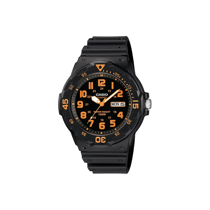 CASIO YOUTH Collection MRW Круглый Disk THREE Булавка Кварцевый механизм Смола Ремень Часы Мужские Черный циферблат