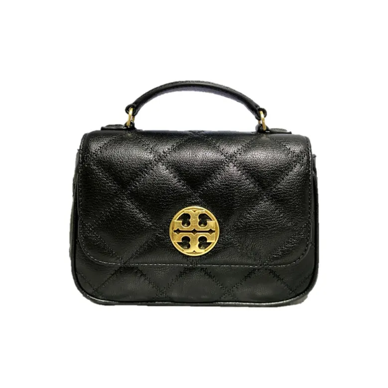 TORY BURCH TB Willa Leather Mini Square Flap Bag, Messenger Bag, Shoulder Bag, Crossbody Bag, Handbag Women's