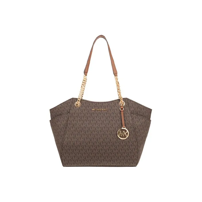 MICHAEL KORS Leather Tote Bag, Shopping Bag, Shoulder Bag, Handbag Tubas Women's Acorn Brown