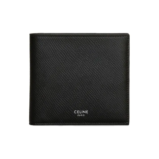 CELINE Grain Cow Leather Wallet Men's Black