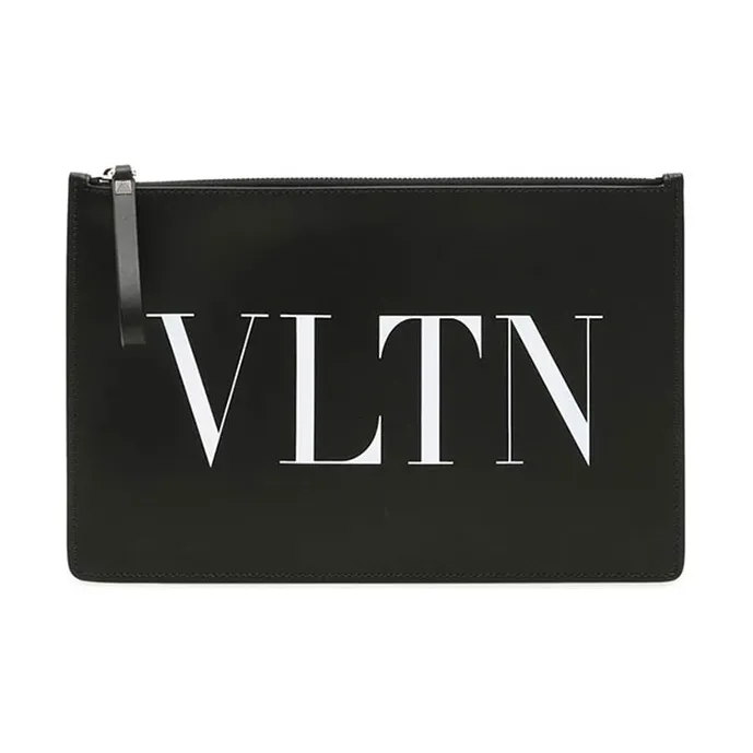 Valentino Leather Envelope Bag, Clutch Men's Black