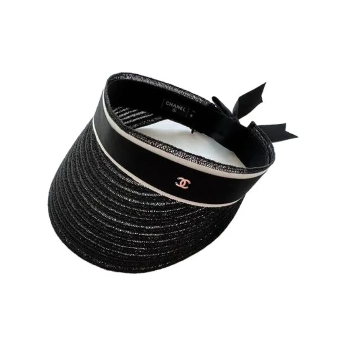 CHANEL Fabric Sun Protection Hats Women's Black