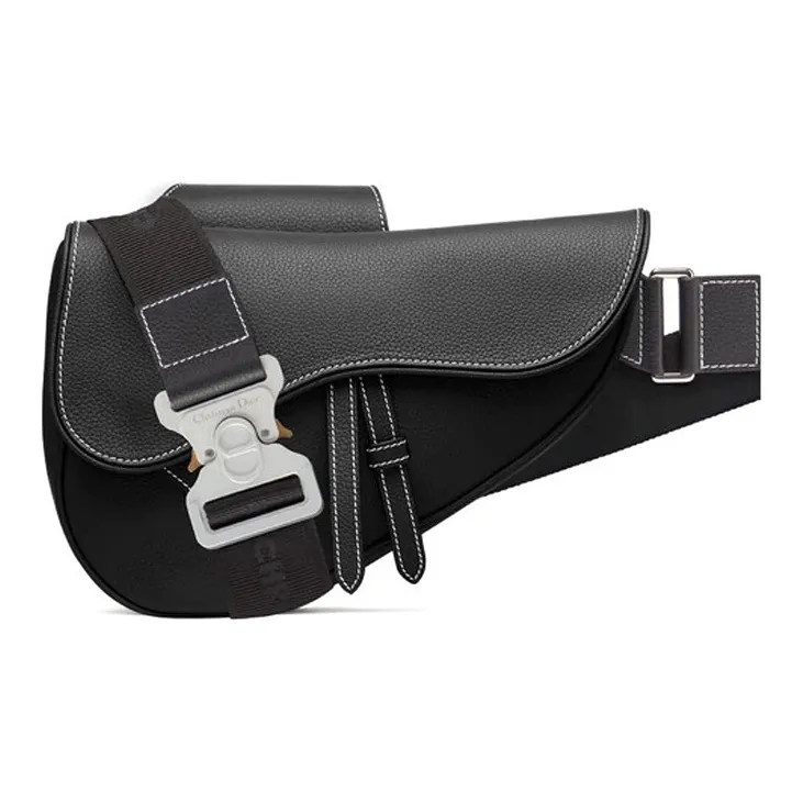 DIOR Saddle Leather Saddle Bag, Sling Bag, Shoulder Bag, Crossbody Bag Regular Men's Black