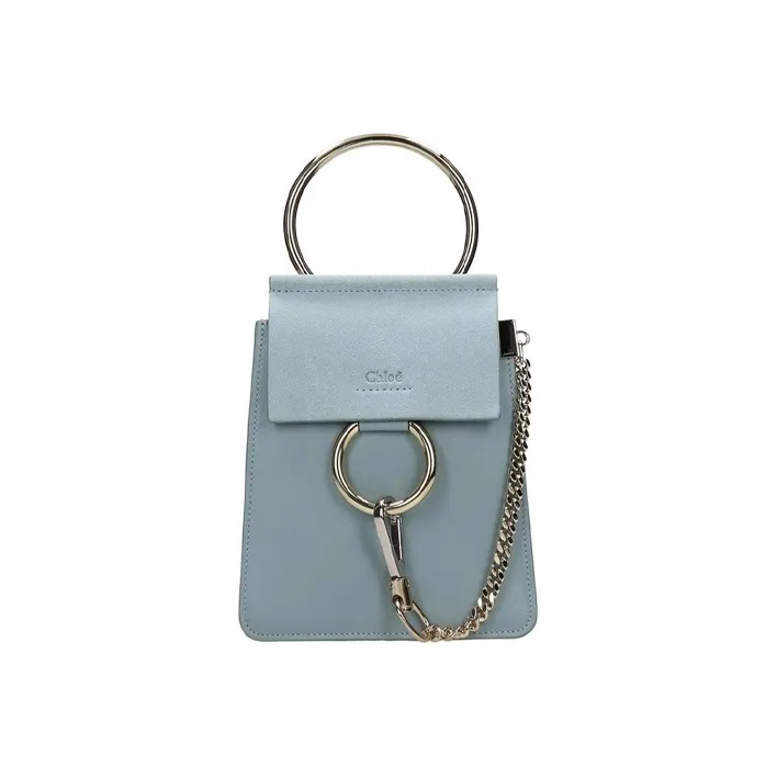 Chloe Chloé Bags Cow Leather Shoulder Bag Small Size Women's Light Blue