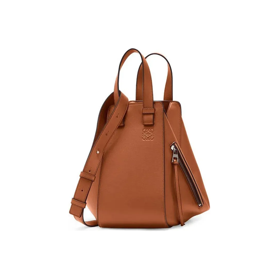 LOEWE Hammock Calfskin Hammock Bag, Crossbody Bag Trumpets Women's Brown/Caramel