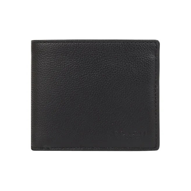 COACH Billfold Wallet Soft Leather Wallet Men's Black