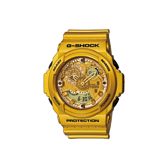 CASIO г Shock YOUTH Collection Кварцевый механизм Смола Ремень Часы Мужские Циферблат Золото GA 300GD 9a