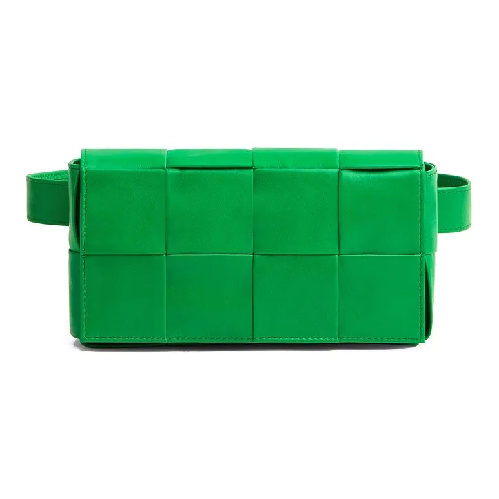 Bottega Veneta Cassette Belt Cow Leather Box Bag Camera Bag Fanny Pack Crossbody Bags Mini Men's Parrot Green