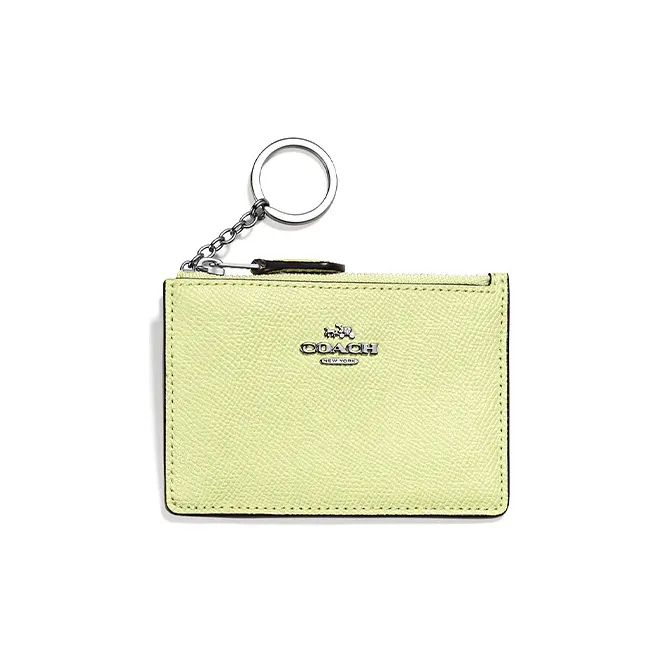 COACH Skinny Id Case Кожа Ручной Картхолдер Мини Женский Конфетный Желтый Зеленый