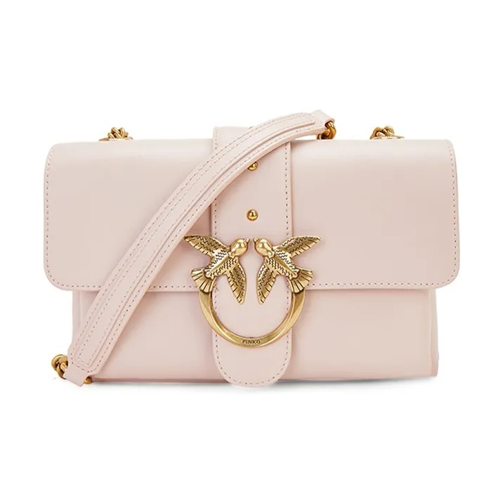 PINKO Cow Leather Messenger Bag Envelope Bag Crossbody Bag Shoulder Bag Regular Women's Pink
