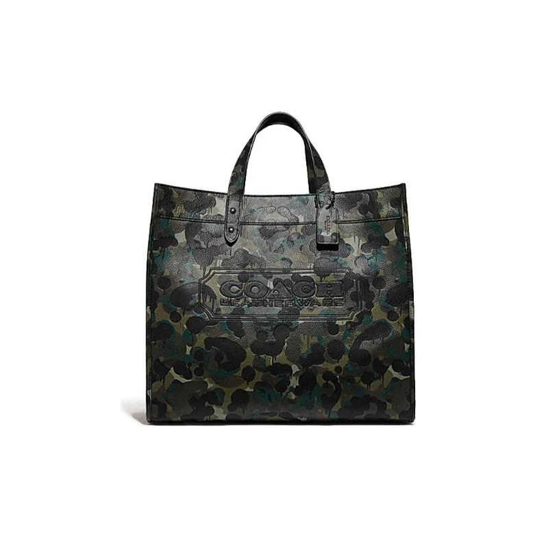 COACH FieldTote Leather Tote Laptop Bag Tubas Men's Camouflage