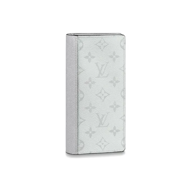 LOUIS VUITTON Brazza Wallet Monogram Antarctica Taiga White