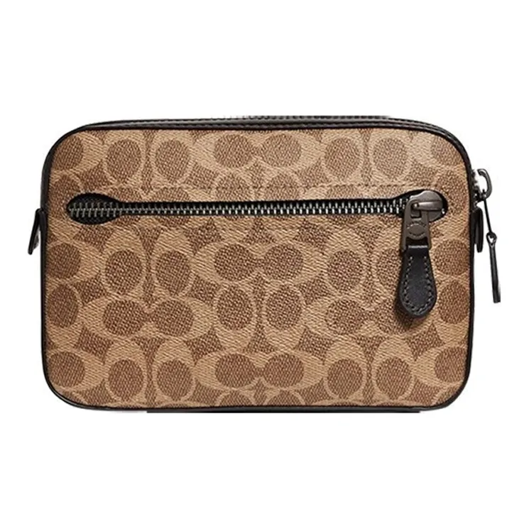 COACH Metropolitan Галька текстура Мягкая кожа Бананка Маленький Мужской Хаки