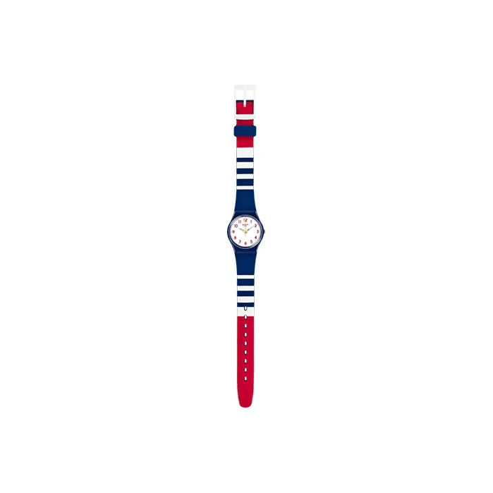 SWATCH Basic Collection Кварцевый механизм Женские часы 25 мм Белый циферблат Пластиковый корпус Часы Силиконовый ремешок