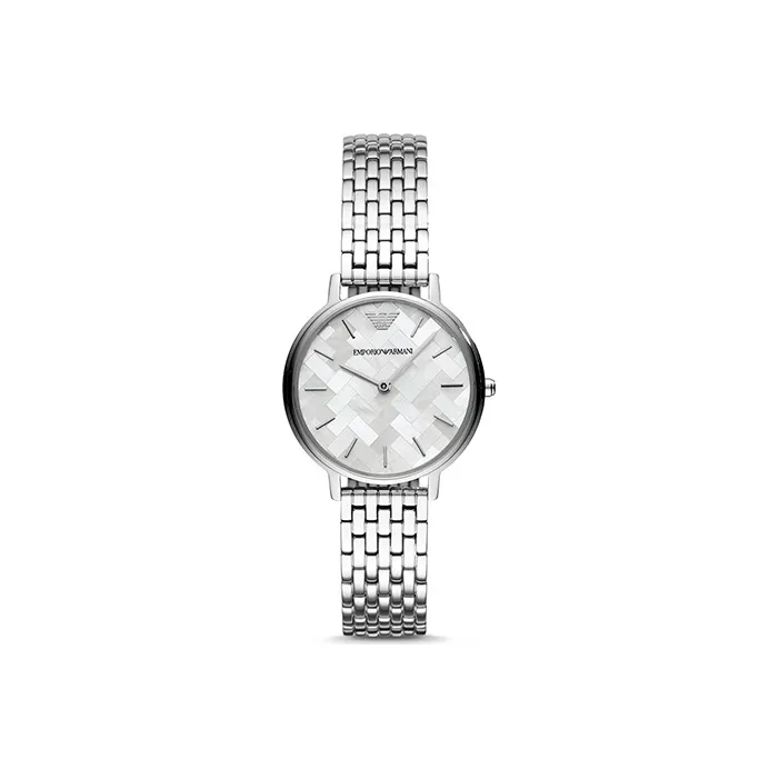 EMPORIO ARMANI KAPPA Women's Watch Кварцевый механизм ремешок из нержавеющей стали серебристый циферблат
