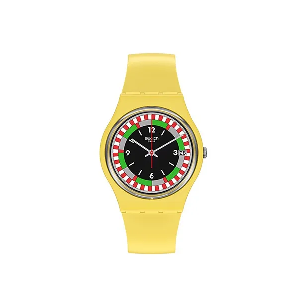 Swatch Quartz Механизм Унисекс Часы 34 мм Черный Циферблат Биокерамика Чехол Часов Bio Based Материал Ремешок