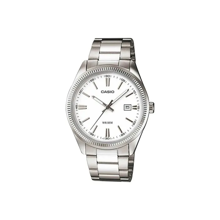 CASIO Enticer Collection Кварцевый механизм нержавеющая сталь ремешок мужские часы белый циферблат