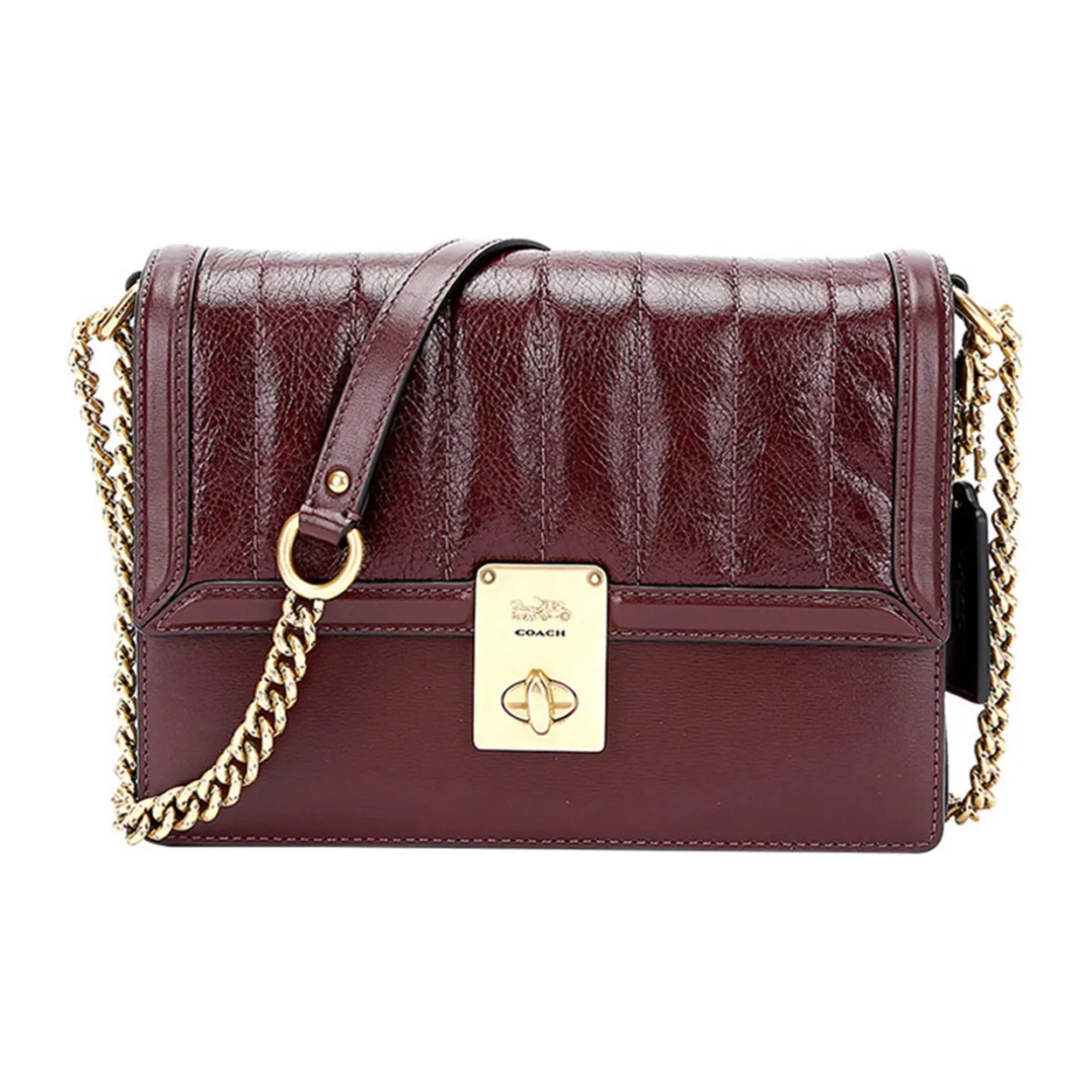 COACH Hutton Кожа Сумка через плечо Маленькая Женская Бордовая