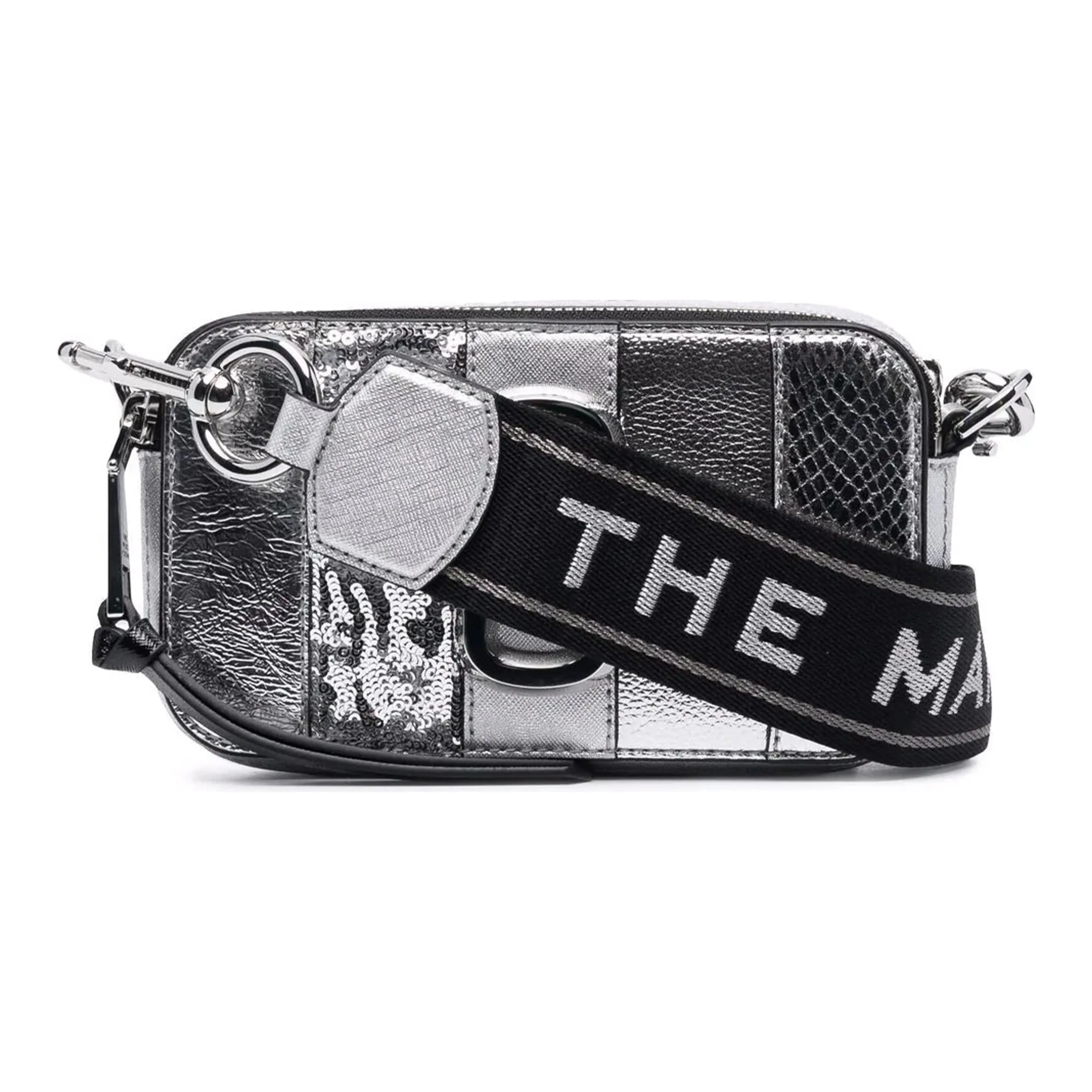 MARC JACOBS Polyurethane Camera Bag, Shoulder Bag, Crossbody Bag Women's Silver Gray