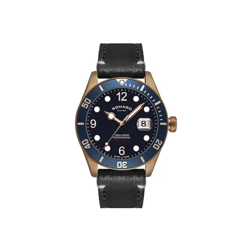 ROMAGO Автоматический Механический Movement Мужские Часы из Коллекции Bronze 42,5mm*12,5mm Синий
